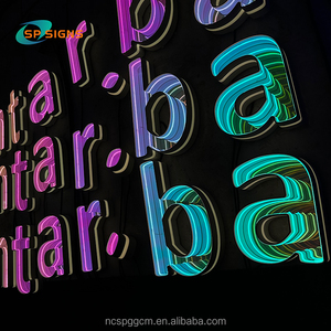 Spsign กระจกอินฟินิตี้พันชั้นป้ายไฟ LED นีออน RGB ตัวอักษรโลหะตัวอักษรสำหรับป้ายติดผนังร้านค้าออกแบบได้ตามที่ต้องการ - Product Image 5