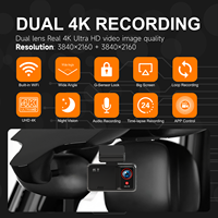 WIFI Dual Lens Mini IPS Screen Hidden Dashcam 4K Depan/Belakang GPS WDR HDR Perekam Video Mobil DVR Garansi 1 Tahun 512G