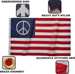 प्रीमियम हम नागरिक ध्वज 3x5फीट आउटडोर, सबसे लंबे समय तक चलने वाले 210 डी नायलॉन-क्वाड्रुपल सिलाई उड़ान समाप्त करता है-अमेरिकी शांति झंडे - Product Image 6