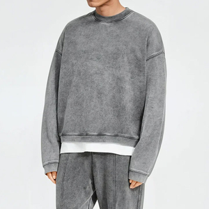 Streetwear <span class=keywords><strong>Vintage</strong></span> <span class=keywords><strong>oversize</strong></span> Pullover con scollo girocollo a tracolla <span class=keywords><strong>oversize</strong></span> felpa da uomo - Product Image 1