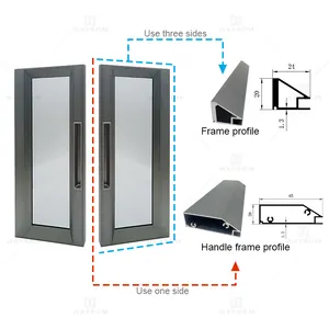 Alumínio de extrusão de perfil para armários de cozinha, vidro, alumínio, mobília, liga de alumínio série 6000
