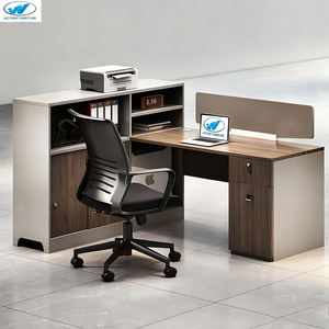 Ensemble de <span class=keywords><strong>bureau</strong></span> et de chaise en forme de L moderne avec une grande capacité de stockage, <span class=keywords><strong>bureau</strong></span> de travail pour personnel financier hautement sécurisé, mobilier de <span class=keywords><strong>bureau</strong></span> - Product Image 1