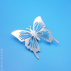 Broche de mariposa en oro rosa, acero inoxidable, diseño animal, pin para corsage, regalo unisex - Product Image 4