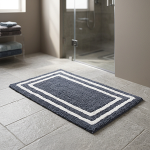 Tapis de bain en coton tufté, élégant, durable et lavable, multicolores, d'épaisseur moyenne, de forme ovale, pour la maison ou l'hôtel - Product Image 3