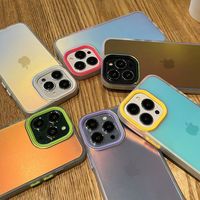 Étui de protection antichoc en TPU PC avec placage électrolytique, finition mate dégradée et laser, pour 11/12/13/14/15 Pro Max et 14/15 Plus