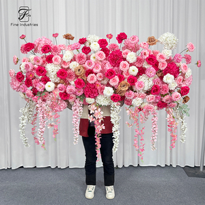Elegant Pink Silk Handmade Modern <strong>Rose</strong> <strong>Flower</strong> Arch for Wedding and Party Decorations - Product Image 1