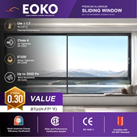 Ventanas Corredizas de Ahorro Energético EOKO, Ventanas Corredizas Acristaladas de Aleación de Aluminio con Certificación CE para Ingenieros, Constructores, Hoteles Costeros