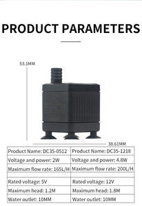 Pompe à eau solaire compacte sans balais ZKSJ DC35, installation facile pour fontaines solaires DMX, applications médicales, esthétiques et bassins à poissons - Product Image 2