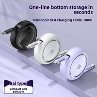 Kabel Data Dapat Ditarik dan Disesuaikan Tipe-C/Micro USB Konektor Arus Tinggi 100W Pengisian Cepat Garansi 12 Bulan Hadiah Suvenir