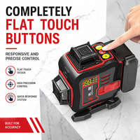 Niveau laser portable 4D à 16 lignes, faisceau vert vif, double batterie au lithium, support réglable pour la pose de carreaux de sol, la pose de portes et de fenêtres