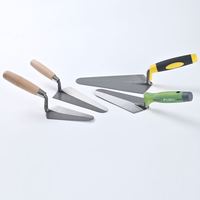 Truelle de maçonnerie en acier au carbone avec manche en bois de qualité DIY, 7 pouces, poignée ergonomique, bords carrés, pour le béton