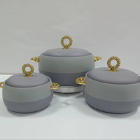 Ensemble de casseroles isothermes minimalistes et élégantes de 1L, 2L, 3.5L avec corps et poignée texturés mats