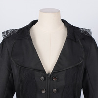 Nouveau femmes gothique à manches longues dentelle couture velours smoking veste médiévale aristocratique dames Vampire robe Lolita Cosplay