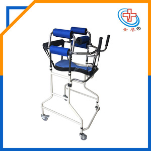 Jinyu Walker <b>Rollator</b> With Brake And Seat For Elderly Mobility Assistance Blue Color Manual Operation CE Certified - Product Image 4