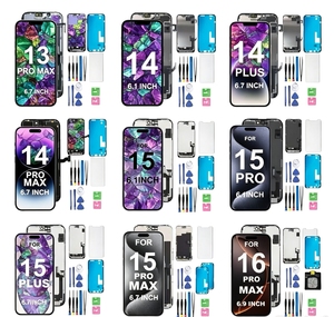 หน้าจอสัมผัส OLED แบบนุ่มพร้อม<span class=keywords><strong>โม</strong></span>ดูล IC แบบพกพาสำหรับ <span class=keywords><strong>iPhone</strong></span> 12 13 14 15 16 17 Pro Plus Pro Max 16E 17E ความสว่างสูง - Product Image 1