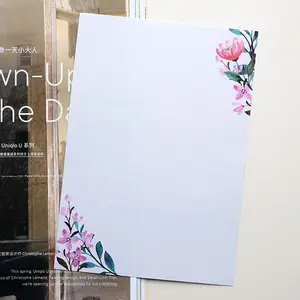 Özelleştirilmiş 4-Color ofset baskı çiçek mektup seti iş için sıradan Logo zarf yazma kağdı ambalaj cüzdan