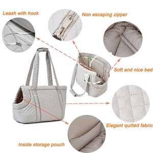 Sac de transport élégant et réglable pour animaux de compagnie, en polyester rembourré ultraléger, pour chats et chiens - Conception portable à bandoulière unique - Product Image 4