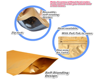 Sachet Doypack PE haute qualité avec fermeture éclair, étanche à l'humidité et valve de dégazage unidirectionnelle pour grains de café, impression héliogravure, couleur personnalisée