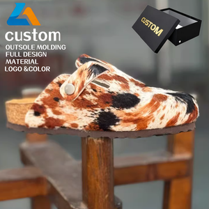 Sandalias de Piel Sintética con Estampado de Vaca, con Hebilla Ajustable, Elegantes y Casuales para Hombre, Sandalias Personalizadas - Product Image 1
