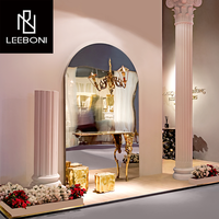 Miroir de luxe minimaliste moderne du Portugal Table d'entrée en métal pour villa Salon Console de décoration d'entrée pour la maison