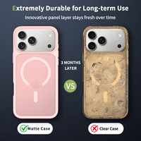 Coque de téléphone magnétique mate dépolie en gros, anti-traces de doigts, antichoc, toucher doux, hybride TPU PC pour iPhone 17 18 Pro Max
