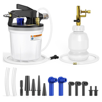 Kit de pompe à vide pour purgeur de frein 2L - Extracteur pneumatique de liquide de frein avec bouteille de remplissage 1L et 16 adaptateurs pour système de freinage
