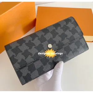 Cartera de cuero de diseñador para mujer, cartera de mano larga para mujer, Cartera de alta calidad para tarjetas, bolsa de dinero de marca famosa de lujo de alta calidad