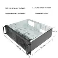 Boîtier de contrôle industriel 3U USB, profondeur 400 mm, châssis MicroATX pour montage en rack, multi-HDD, ventilateur horizontal, serveur en stock