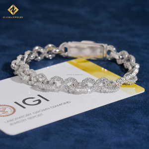 Luxury Rapper 8mm Cuban <b>Bracelet</b> Sterling Silver S925 Hip Hop Lab Grown Diamond <b>Infinity</b> Cuban <b>Bracelet</b> With IGI Certificate - Product Image 1