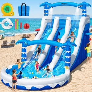 Scivolo d'Acqua Gonfiabile Commerciale FBsport, <span class=keywords><strong>Parco</strong></span> Acquatico Mobile Gonfiabile con Piscina e Scivolo per Adulti - Product Image 1