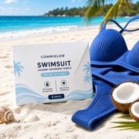Lot de 6 feuilles de lessive pour maillots de bain, étanches, compatibles TSA, au sel de mer et à la noix de coco