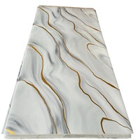 Panneau mural décoratif intérieur ignifuge en PVC à texture marbre brillant, résistant aux UV, pour usage commercial