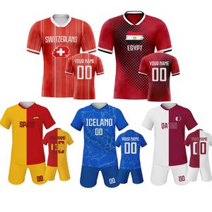 Conjunto Deportivo para Hombre y Niños, Camisetas de Fútbol, para Correr, Gimnasio, <span class=keywords><strong>2</strong></span> Piezas, Secado Rápido, 100% Poliéster, Camiseta de Manga Corta y Pantalones Cortos para Partido de Fútbol - Product Image 1