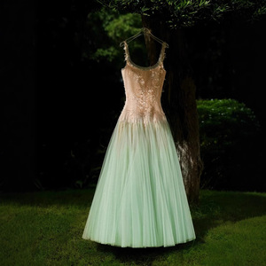 Di fascia alta bellissimo <span class=keywords><strong>abito</strong></span> moderno di nicchia del Vietnam <span class=keywords><strong>abito</strong></span> da fata da donna con lacci e Design sfumato verde menta <span class=keywords><strong>in</strong></span> Mesh - Product Image 4