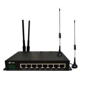 Enrutador Industrial de 8 puertos Ethernet 4G Celular Serie R80 2,4G WiFi IoT M2M APN VPN Gateway