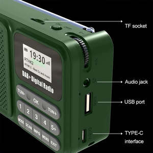 Radio DAB/DAB+ y FM con Bluetooth 5.0 y 80 preajustes, radio de cocina con cable o batería de 1200 mAh, modelo P11 - Product Image 1