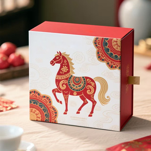 Red Horse Pattern Gift <b>Box</b> Wedding Favors Printable Paper Packaging Customized Decorative <b>Book</b> Style <b>Box</b> - Product Image 3