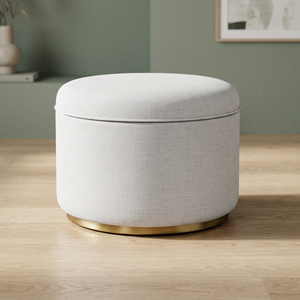 Pouf Aurelio léger en tissu gris d'inspiration scandinave 600x600x450, mobilier de salon pour l'élégance hôtelière - Product Image 3