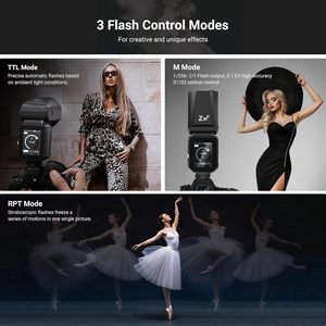 Flash TTL de Cabeza Redonda NEEWER Z3RS de 100 Ws y 2.4 G Compatible con Cámaras <span class=keywords><strong>Sony</strong></span>, para <span class=keywords><strong>ZV1</strong></span>, Flash Speedlite con Pantalla Táctil - Product Image 3