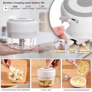 Electric Kitchen Food Chopper Mini Garlic Masher Crusher USB Portable <b>Meat</b> <b>Grinder</b> Vegetable Chopper for Kitchen Gadgets - Product Image 6