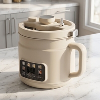 Mini-cocotte électrique programmable multifonction avec fonction de départ différé et maintien au chaud, revêtement antiadhésif, pour riz, soupes et ragoûts, capacité 3L, usage domestique