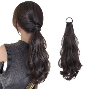 Perruque queue de cheval Ring X Hair pour femme, cheveux longs bouclés, 140g, application facile, extension de cheveux synthétiques résistants à la chaleur - Product Image 5