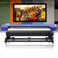 Impresora de inyección de tinta ecosolvente automática rollo a rollo de 2 cabezales y 3200 dpi para pancartas, rotulación de vehículos, cajas de luz retroiluminadas e impresión sin bordes