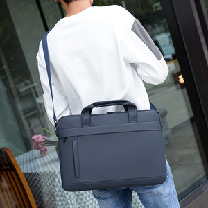 Sac pour ordinateur portable imperméable noir grande capacité, sac à bandoulière, sacoche d'affaires pour hommes, mallette exécutive, sac pour ordinateur portable portable et durable - Product Image 6