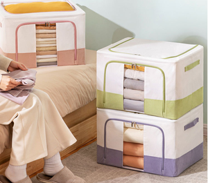 Matcha verde grande capacità dormitorio scatola portaoggetti in tessuto cialde griglie per abbigliamento trapunte giocattoli Anti-muffa e Anti-umidità - Product Image 4