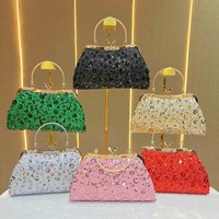 Nouveau Sac de Soirée Chic et Élégant Pierist, Orné de Diamants, Sac à Bandoulière Unique, Portable, Forme Trapèze, Idéal pour Robe Cheongsam