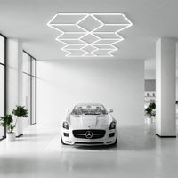 Chine Vente en gros Lumière géométrique polygonale Atelier de voiture Grand plafonnier Panneau LED Garage automatique