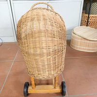 Panier de rangement pour poussette en rotin fait à la main, berceau, décoration de chambre d'enfant, panier en osier pour poupées, jouet pour bébé