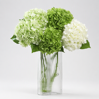 Bunga Hydrangea Sutra Real Touch Joho 6 Buah, 22 inci, 196 Kelopak, Putih, Dekorasi Rumah, Pesta, Pernikahan