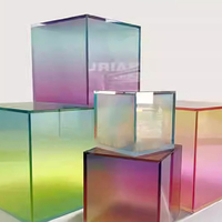 Cube acrylique d'impression de bloc en plastique coloré Feuille acrylique de couleur dégradée personnalisée de 15MM